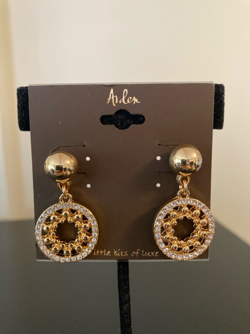 Ardene Gold-Tone Crystal Halo Drop Earrings